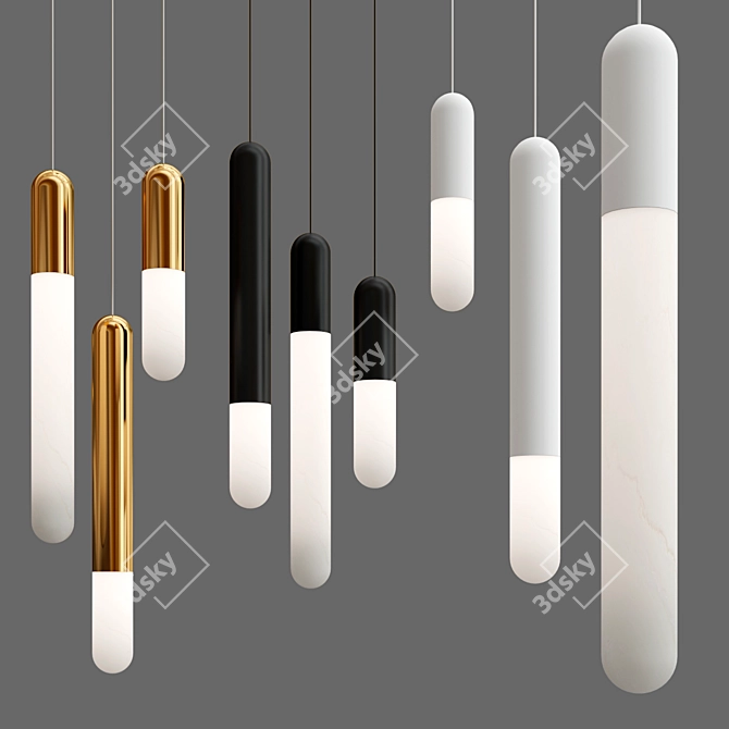 Dark Pendant Lamp Collection - Elegant Lighting 3D model image 2