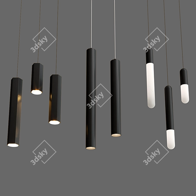 Dark Pendant Lamp Collection - Elegant Lighting 3D model image 4