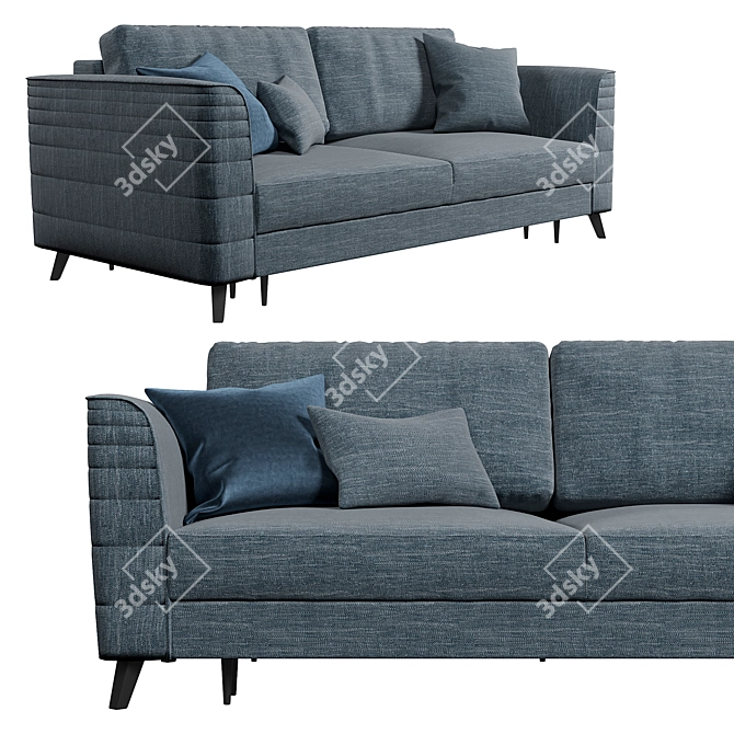 Modern Grace 3-Seater Sofa 3D model image 2