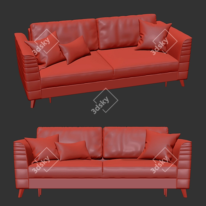 Modern Grace 3-Seater Sofa 3D model image 6