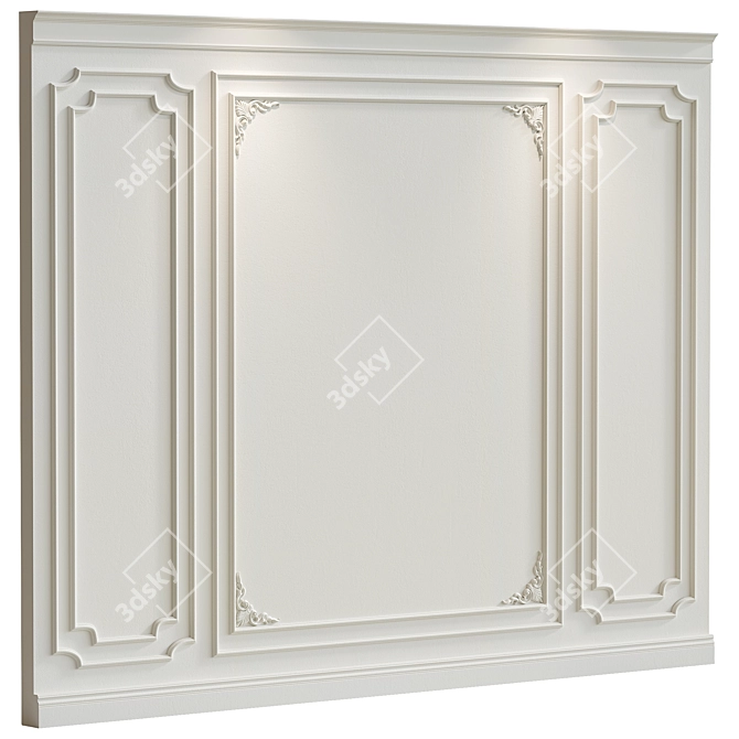  Decorative Plaster with Molding: Color Customizable 3D model image 1