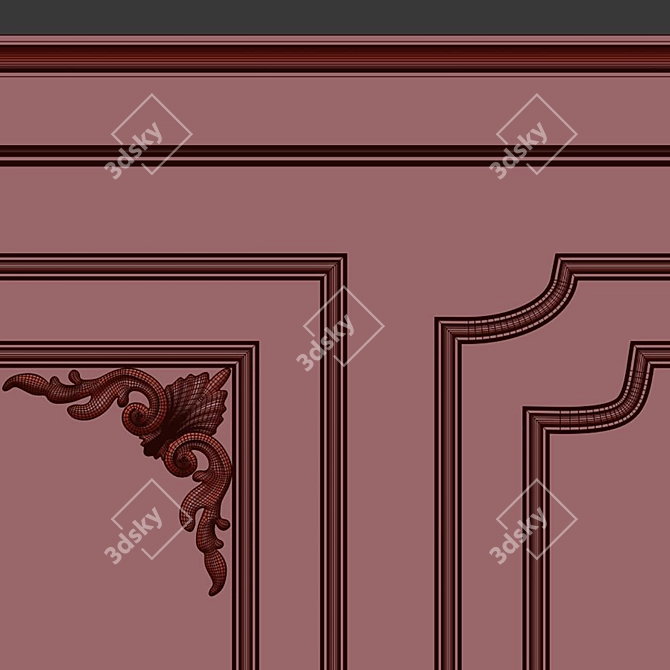  Decorative Plaster with Molding: Color Customizable 3D model image 4