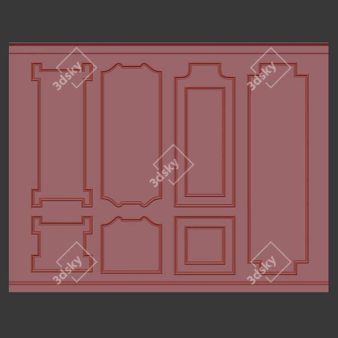 Decorative Stucco with Molding #024 3D model image 3