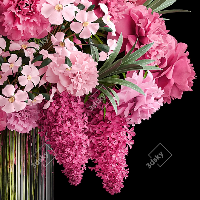 Spring Blooms Bouquet Set 337 3D model image 5