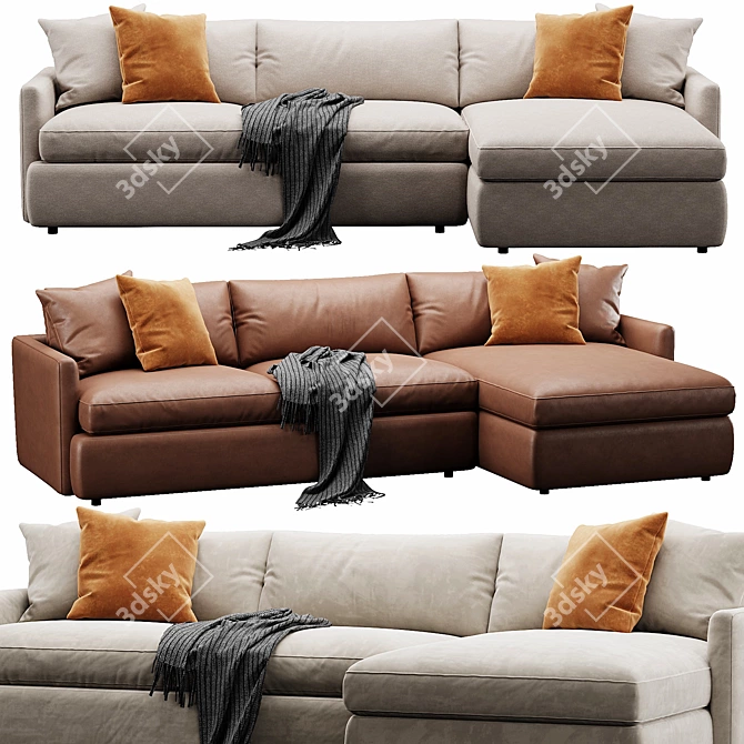 Modern Lounge Sofa: Customize & Render 3D model image 1