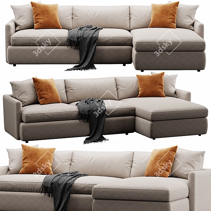 Modern Lounge Sofa: Customize & Render 3D model image 3