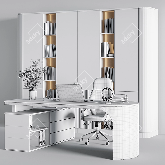 Boss Desk Legacy Office Furniture 3D model image 6