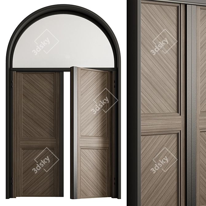 Elegant Arched Entry Door 3D model image 3