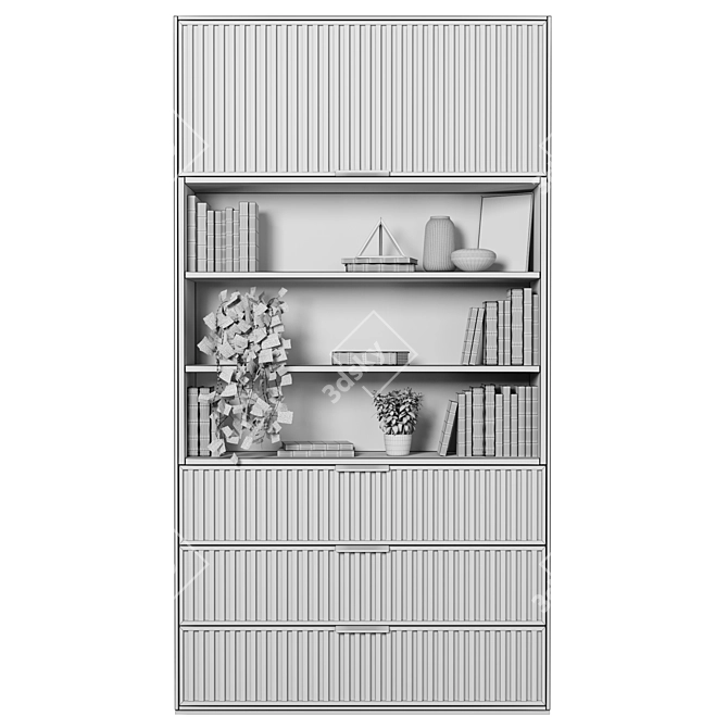 Versatile Modular Bookcase & Rack 3D model image 5