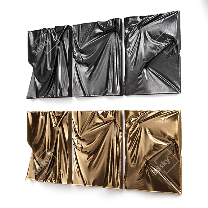 Metal and Plaster Wall Art 3D model image 3