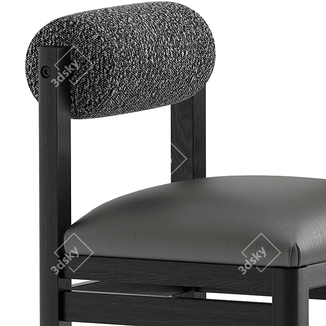 Thayer Stool: Boucle & Leather 3D model image 4