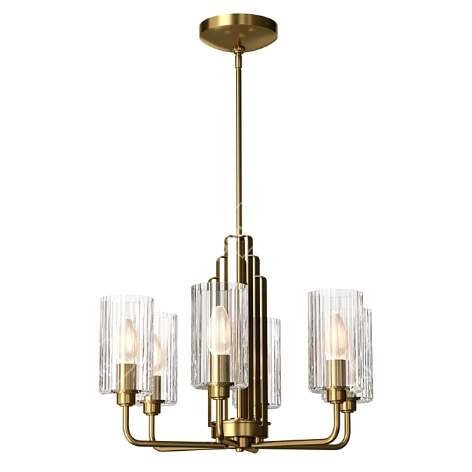 Kichler QN-KIMROSE6-BNB Chandelier Fixture 3D model image 1