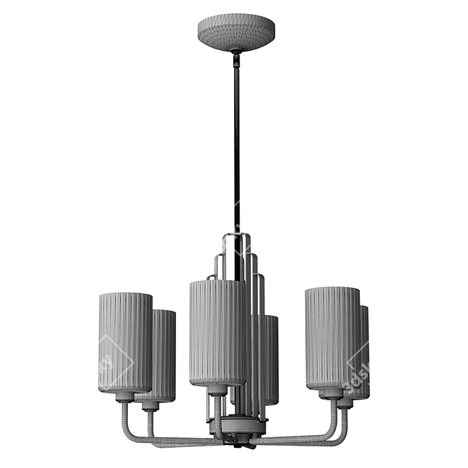 Kichler QN-KIMROSE6-BNB Chandelier Fixture 3D model image 2