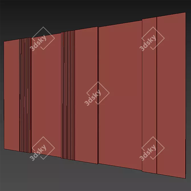 Modern Headboard Wall Panel 3D 3D model image 3