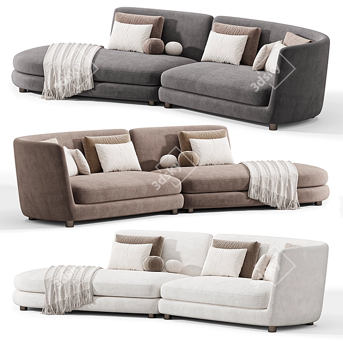 Luxury Italian Duo Sofa Solution 3D model image 2