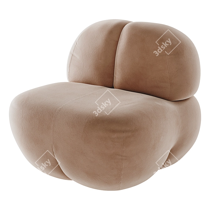  Luxe Barrel Lounge Chair Set 3D model image 6