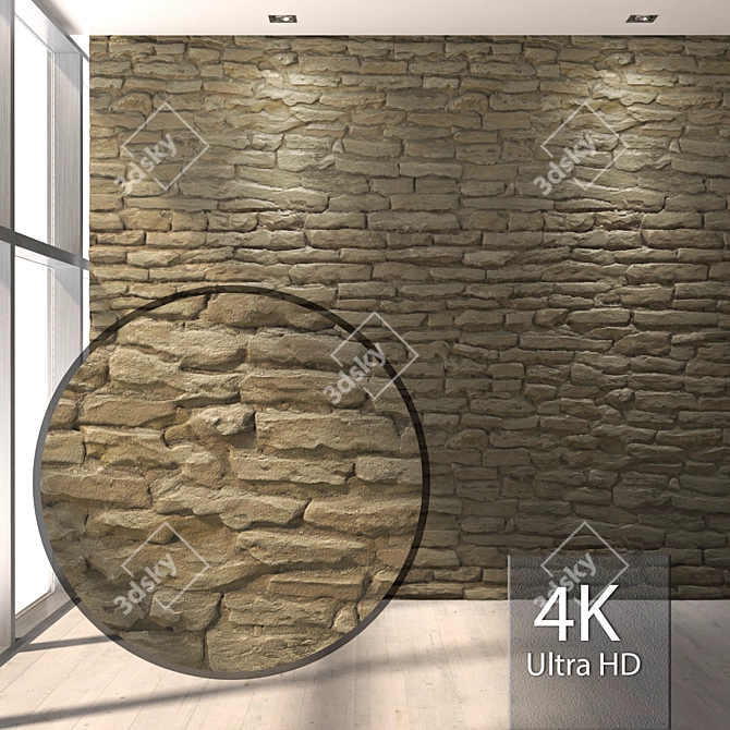 Seamless Stone Textures Bundle 3D model image 1