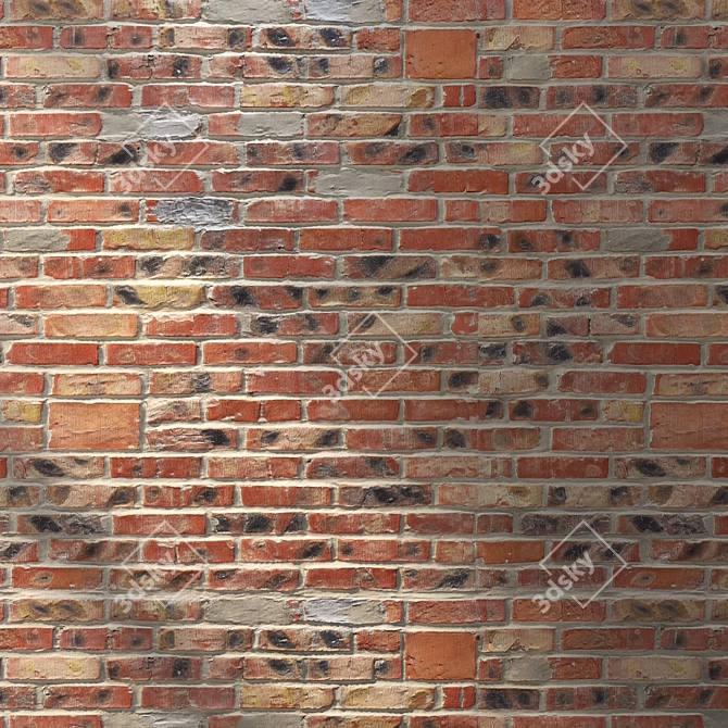 Seamless Brickwork Texture Set 3D model image 3