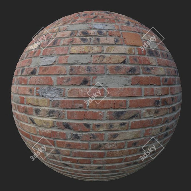 Seamless Brickwork Texture Set 3D model image 5