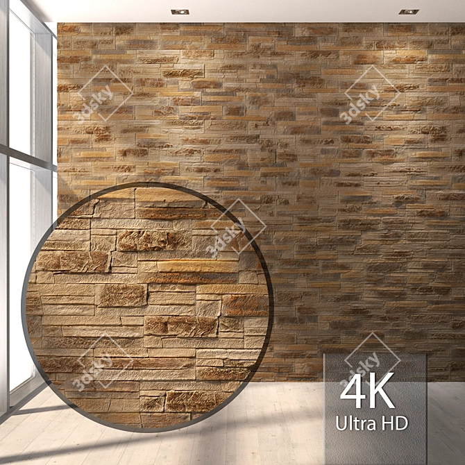 Seamless Decorative Stone Texture 3D model image 1