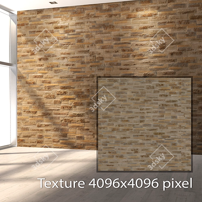 Seamless Decorative Stone Texture 3D model image 2