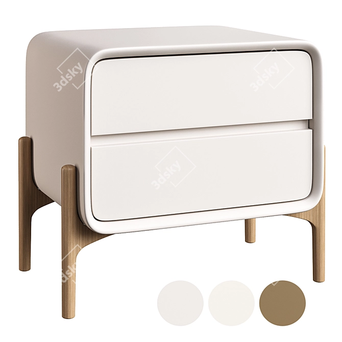 Bedside Cabinet, Various Colors & Sizes 3D model image 2