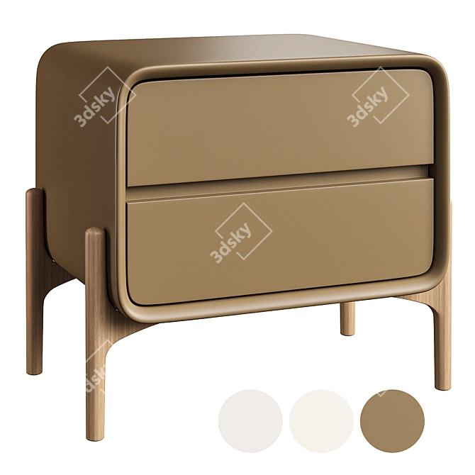 Bedside Cabinet, Various Colors & Sizes 3D model image 3