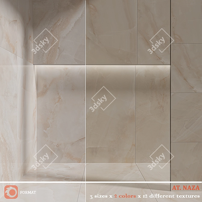 NAZA Beige White Tiles Bundle 3D model image 1