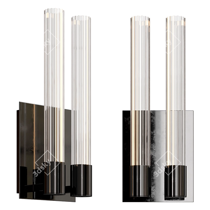 Modern 3D Wall Light Fixture 3D model image 2