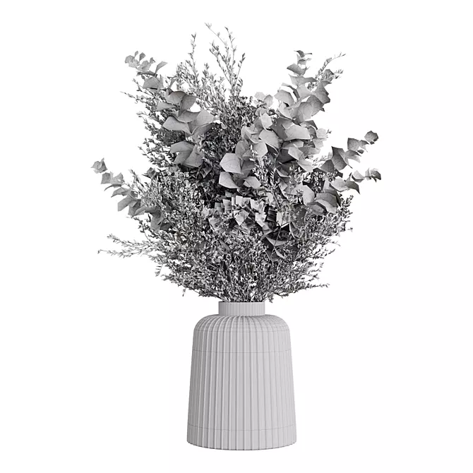 Winter Eucalyptus Rose Bouquet 3D model image 7