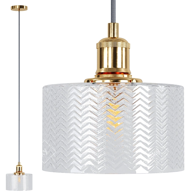 Matisse Glass Pendant Light Gold 3D model image 1