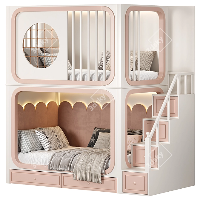 Bunk Kids Bed, 3D Model 3D model image 1