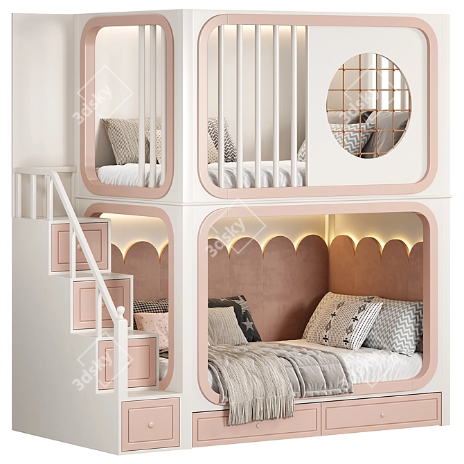 Bunk Kids Bed, 3D Model 3D model image 3