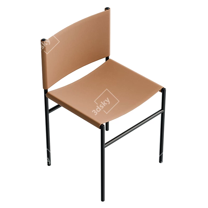 Real-sized UV Leather Outdoor Chair 3D model image 5