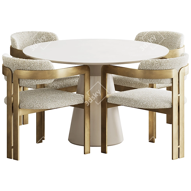 Elegant Donato Dining Set 3D model image 6