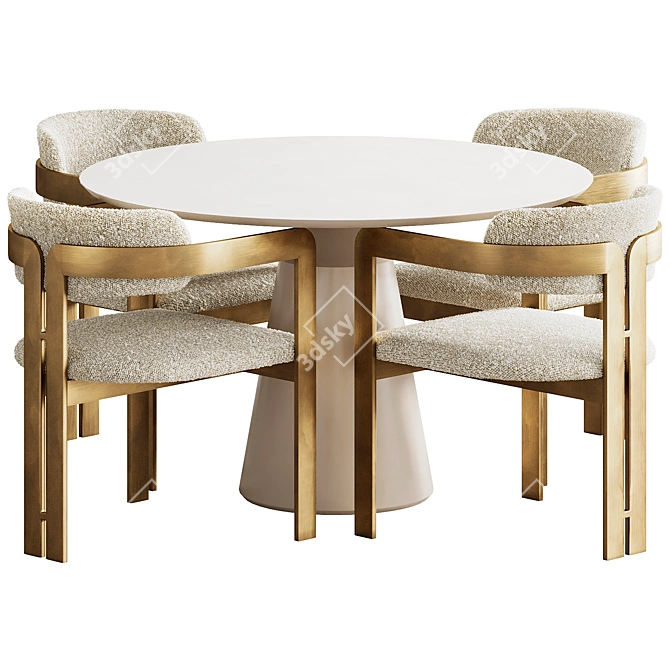 Elegant Donato Dining Set 3D model image 7