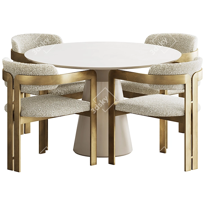 Elegant Donato Dining Set 3D model image 8