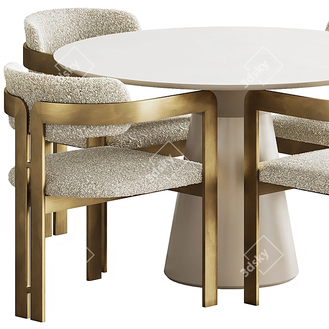 Elegant Donato Dining Set 3D model image 10