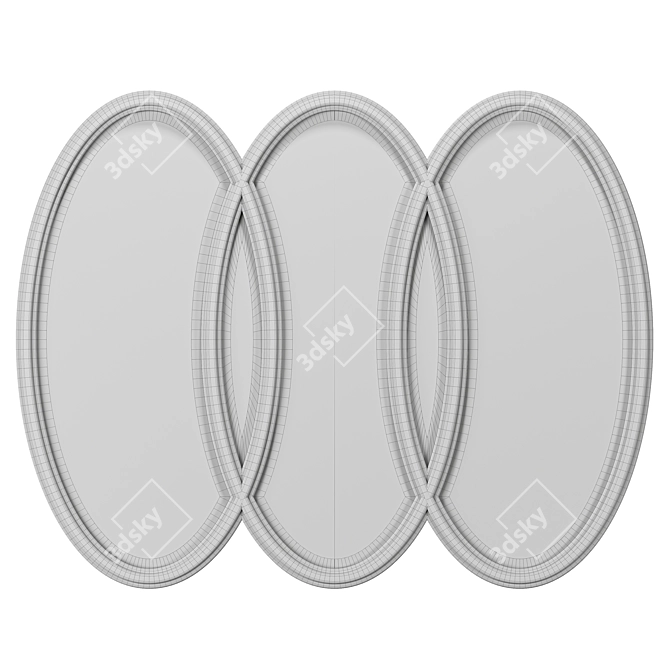 Luxury Oxford Wall Mirror 3D model image 2