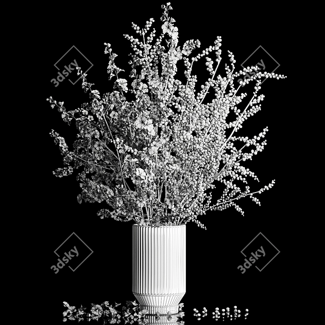 Modern Sakura Blossoms Vase Bouquet 3D model image 7