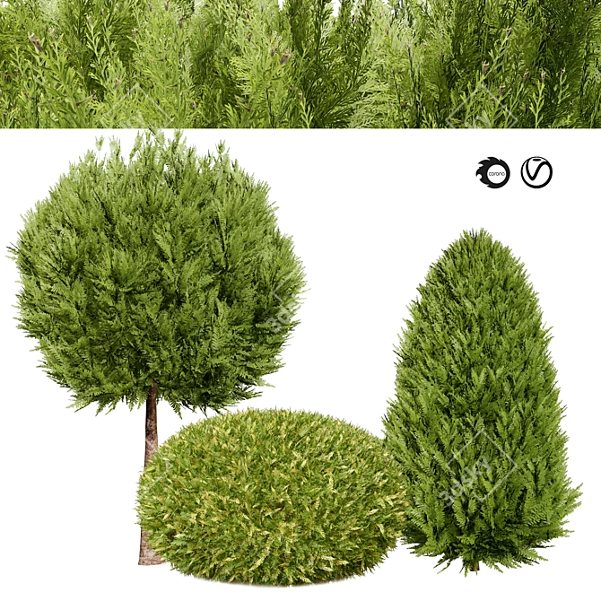 Whimsical Hetz Midget Topiaries 3D model image 1