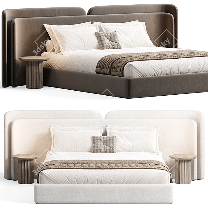 Sophisticated Valetta Bed Design 3D model image 3