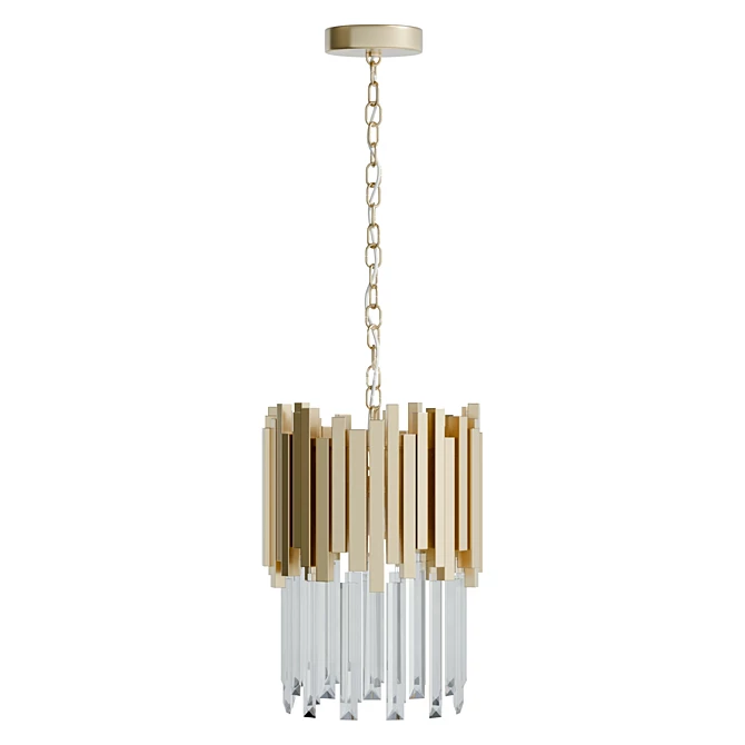 Crystal Tiered Pendant Light: 89cm 3D model image 3