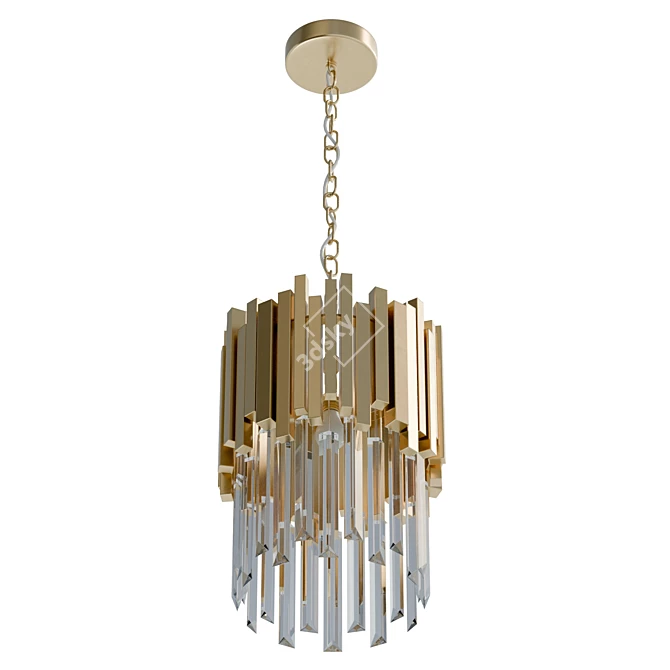 Crystal Tiered Pendant Light: 89cm 3D model image 5