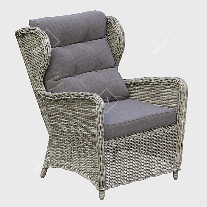 Rosita Grey Armchair for Interiors 3D model image 1