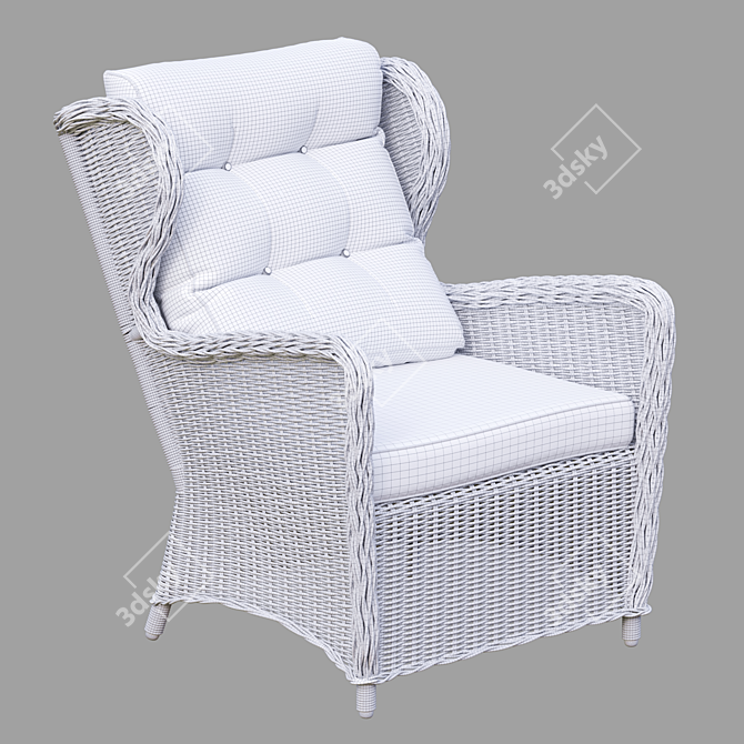 Rosita Grey Armchair for Interiors 3D model image 3