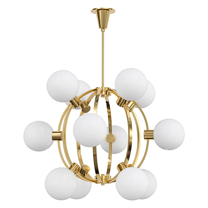 Retro German Atomic Chandelier 3D model image 1