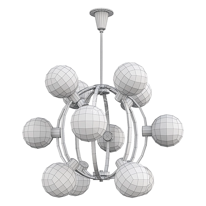 Retro German Atomic Chandelier 3D model image 3