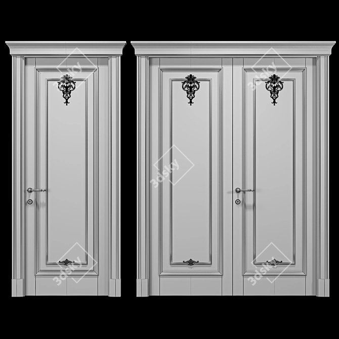 Elegance Collection Tacloban Wooden Door 3D model image 2