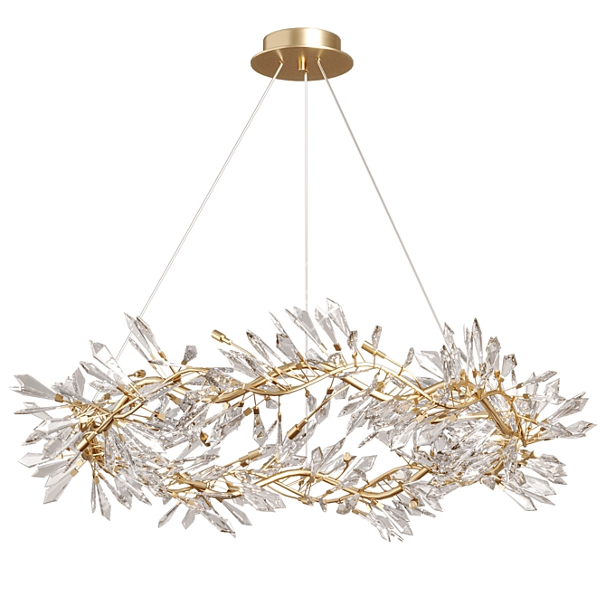 Modern Brass Crystal Chandelier 3D model image 1